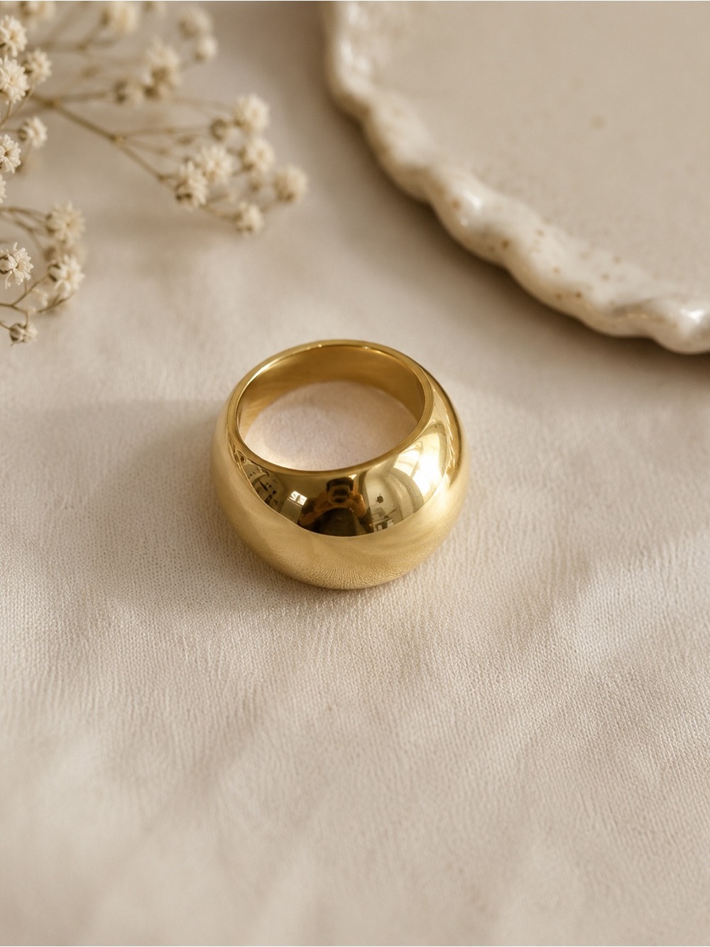 Gold Dome Statement Ring - Women Jewelry